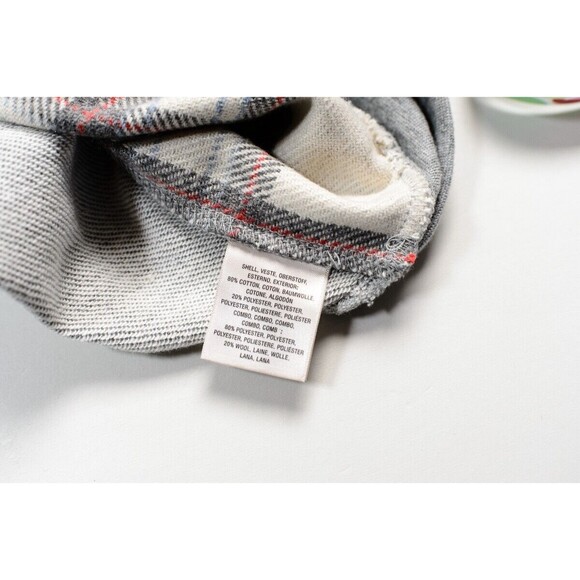 Anthropologie Saturday Sunday Plaid Gray Cropped Sweater Small - Picture 4 of 8